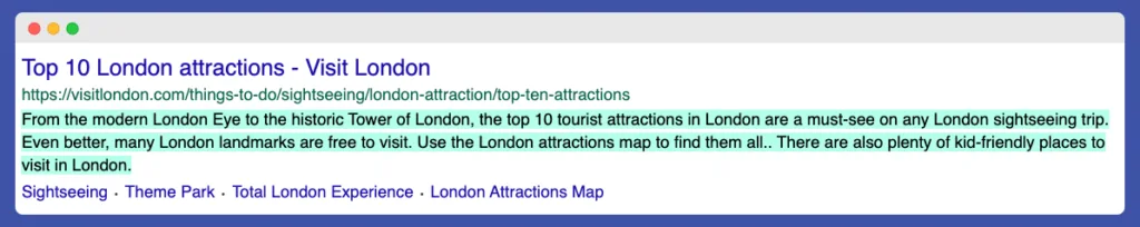 London Tourist attractions
