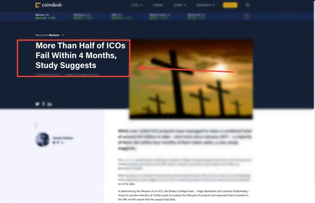 Half of ICO Marketing attempts will fail within 4 months