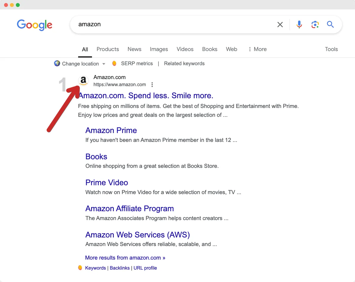 amazon favicon example