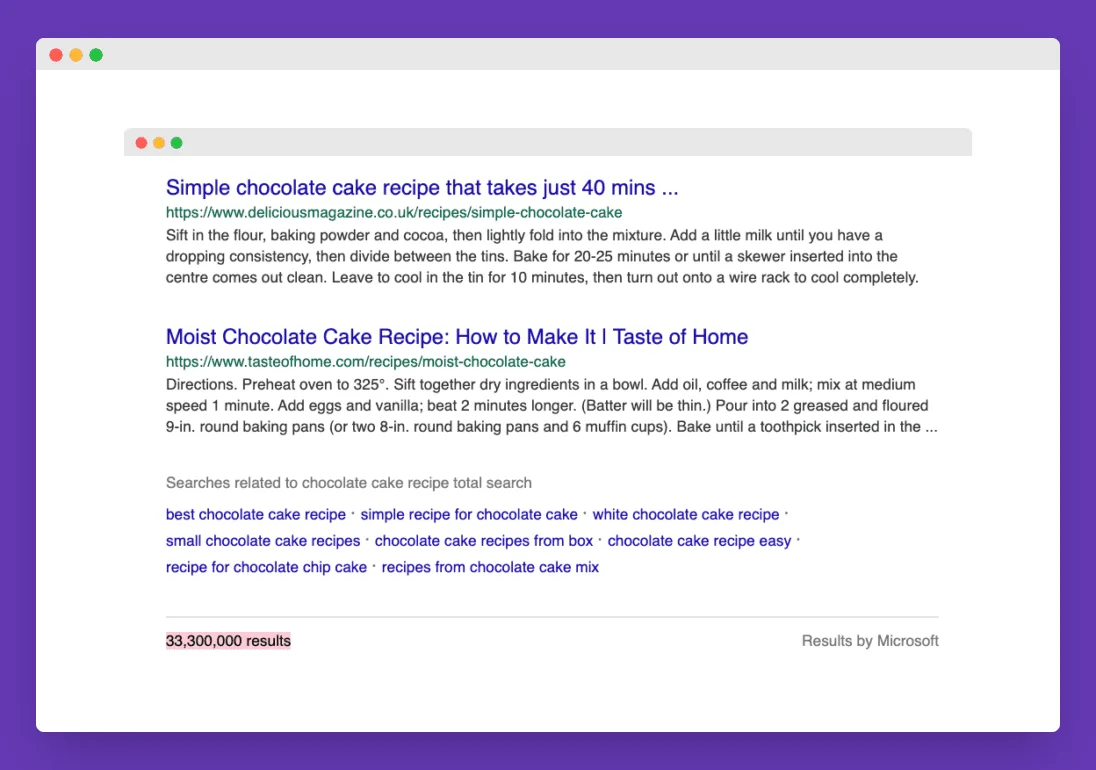 Amount-of-results-for-a-simple-chocolate-cake-recipe