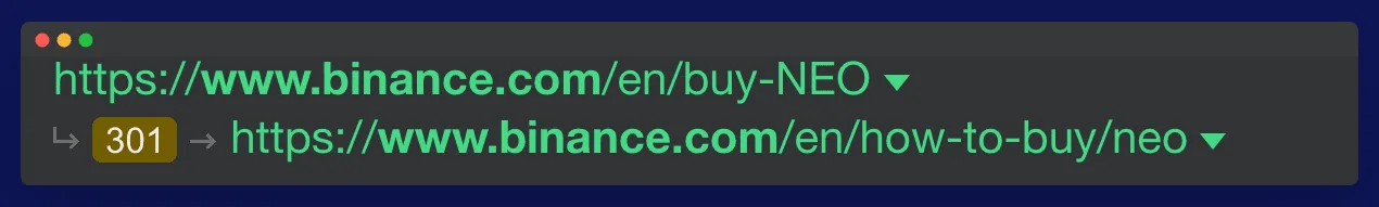 Binance updated URL structure for how to buy pages