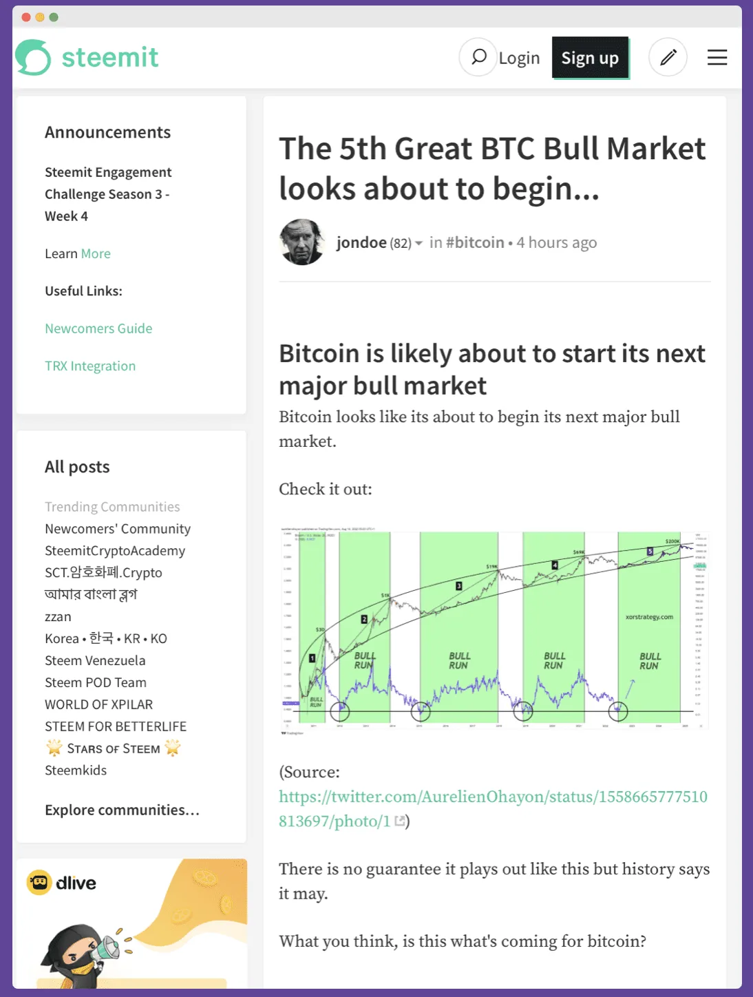 Bitcoin on Steemit as a crypto marketing channels