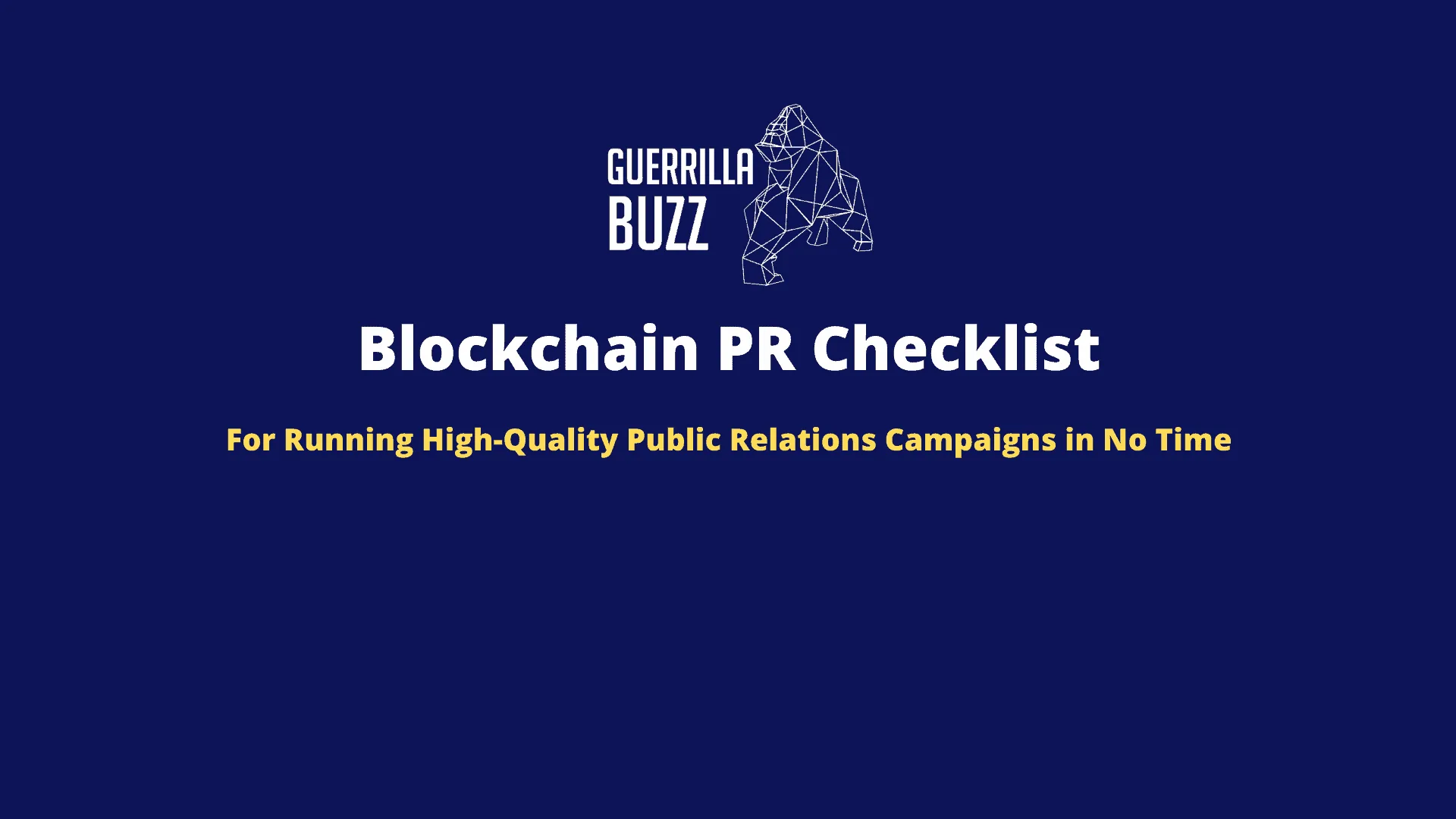 Blockchain PR strategy pillars by GuerrillaBuzz