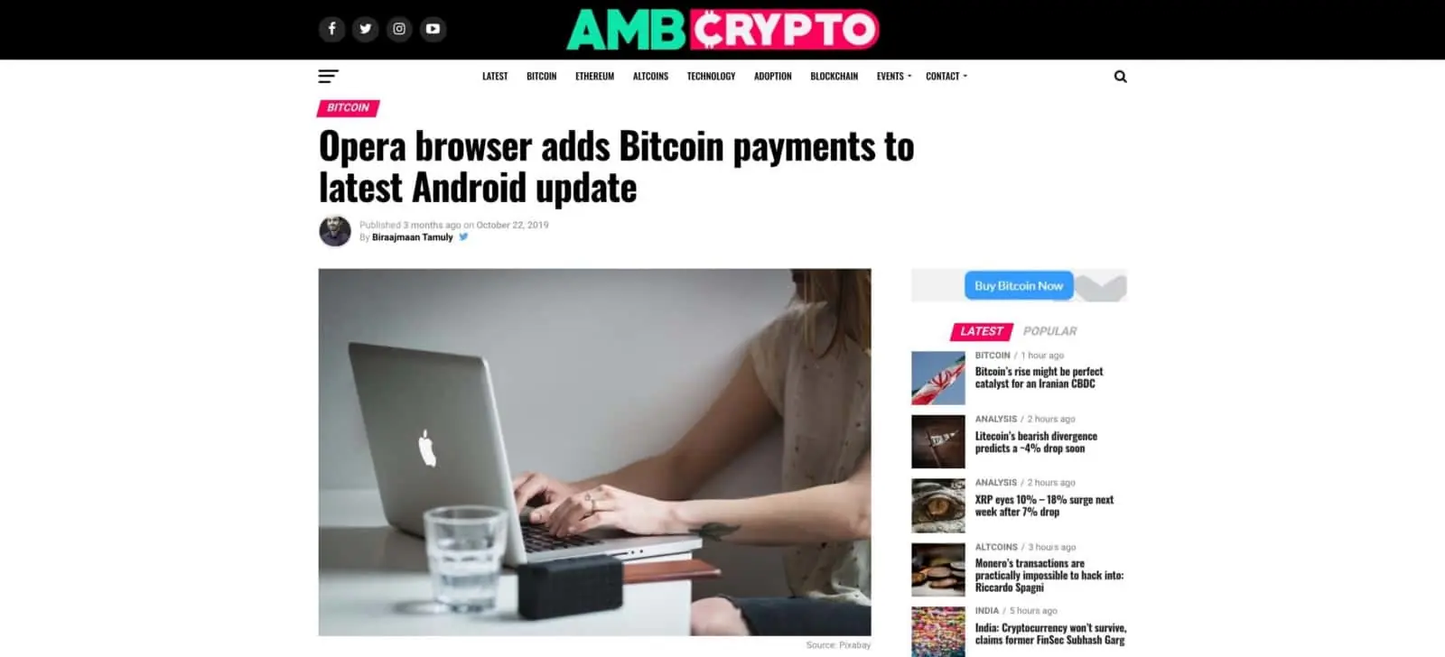 Example for blockchain PR article that's not promoted