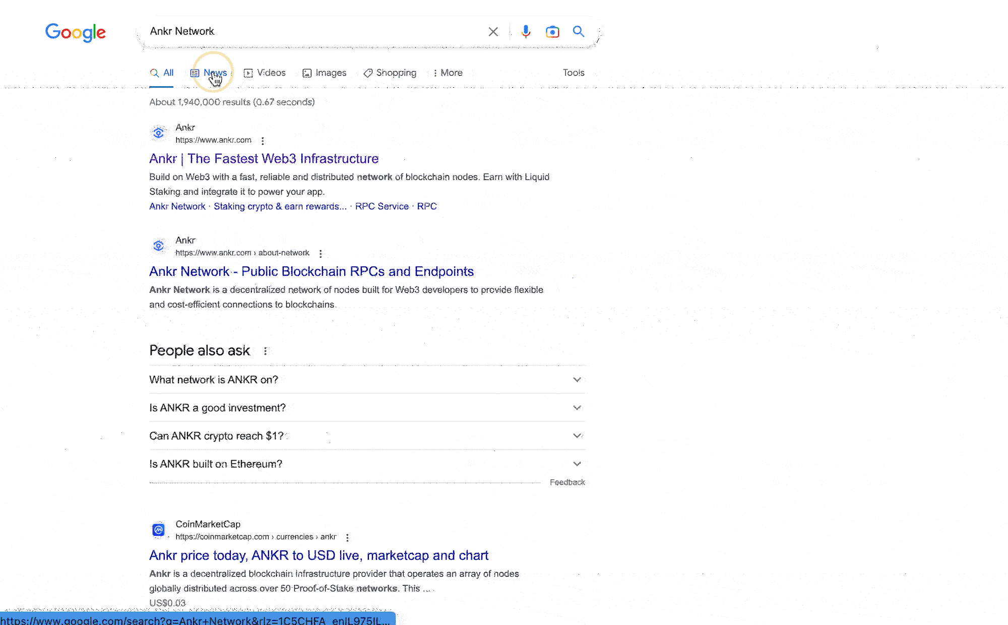 example of easy PR competitor research using Google
