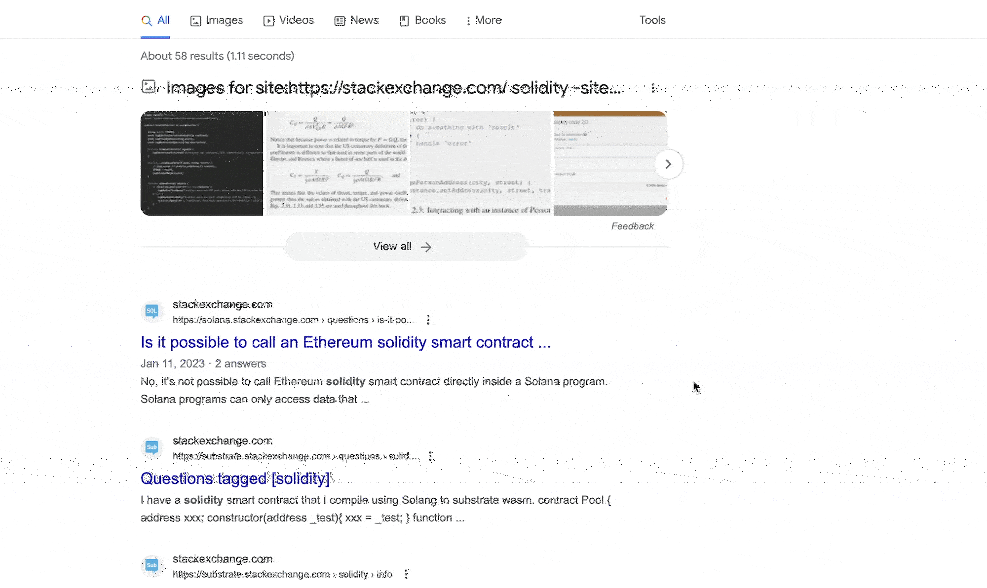 example of google search to track potential questions to answer