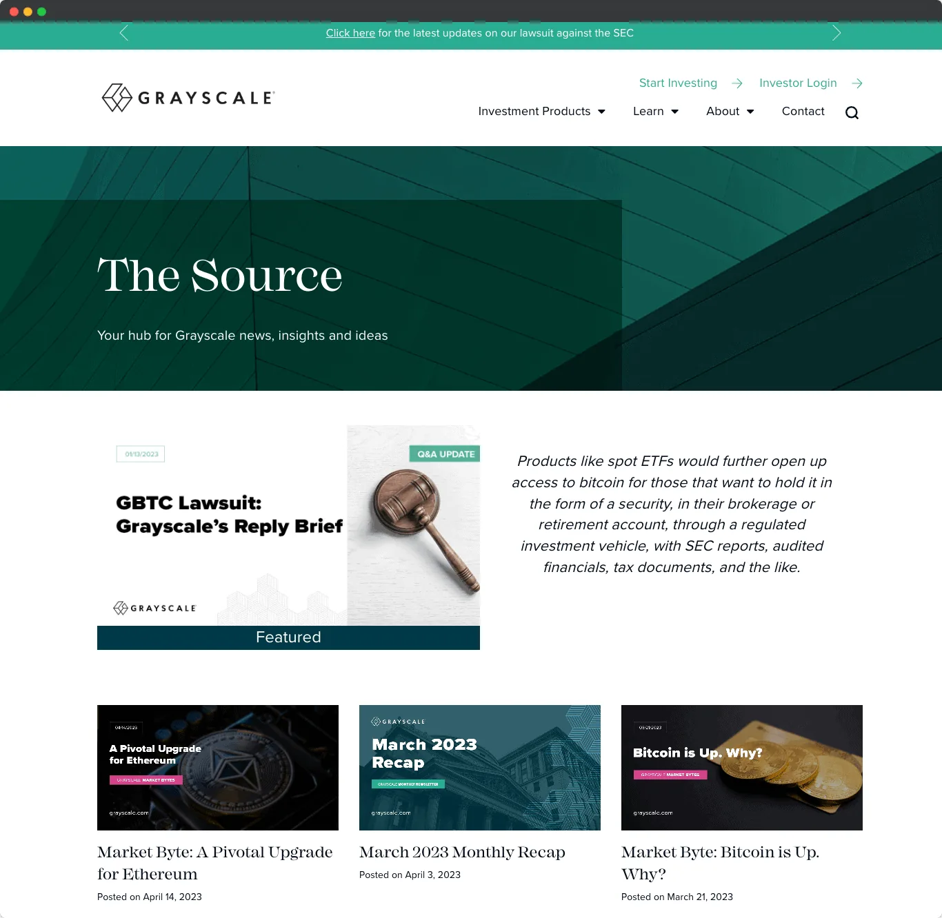 Grayscale blog screenshot