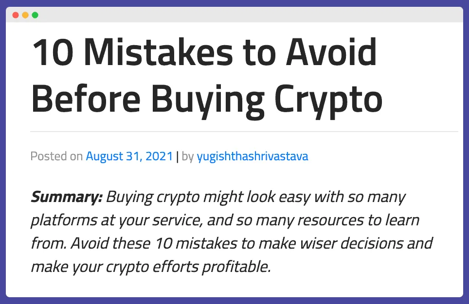 Listicle example for crypto guest posting