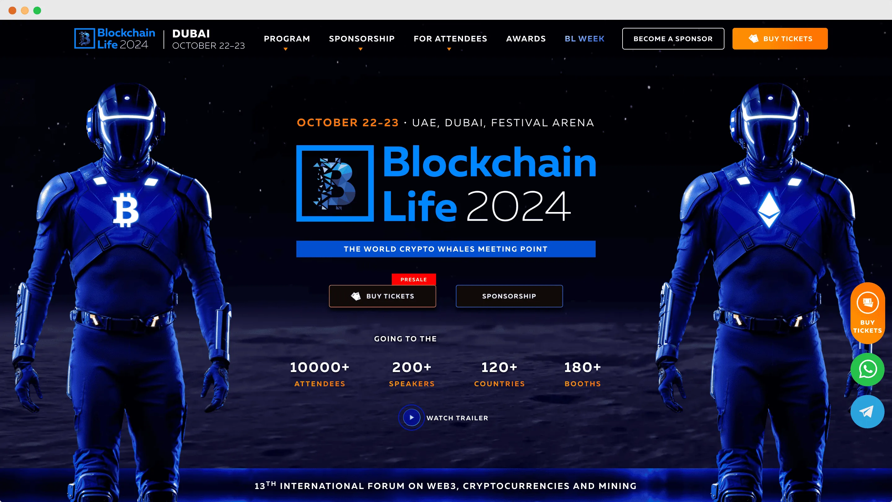 screenshot of blockchain life website
