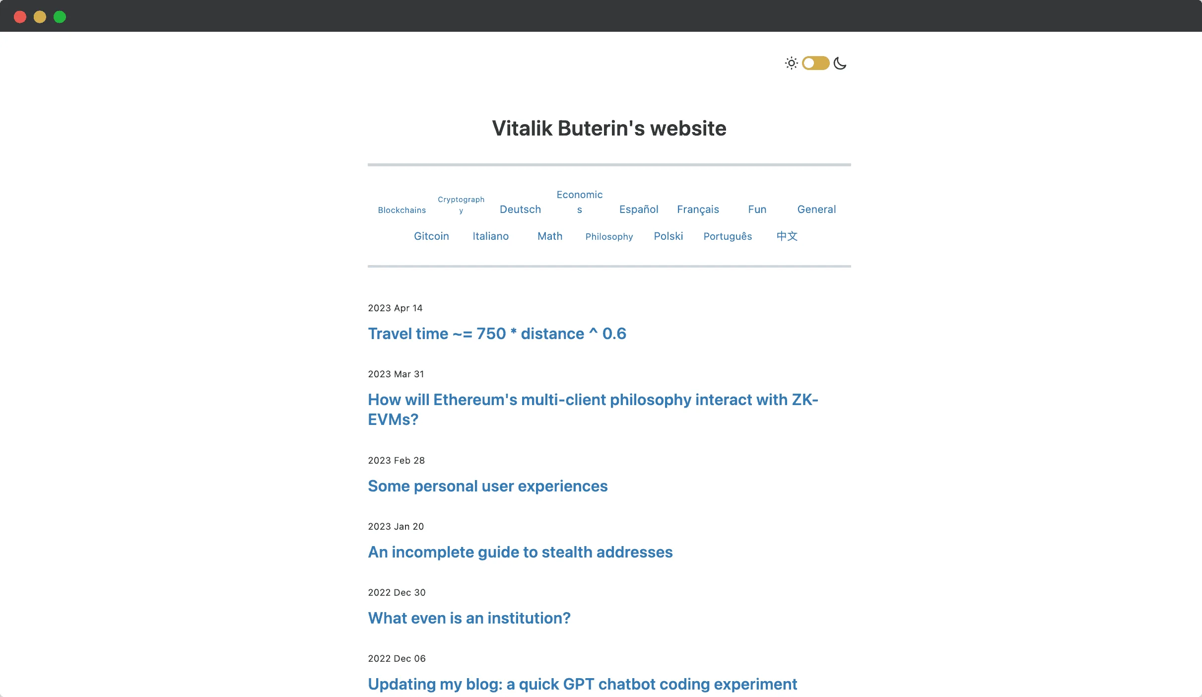 Vitalik Buterin Blog